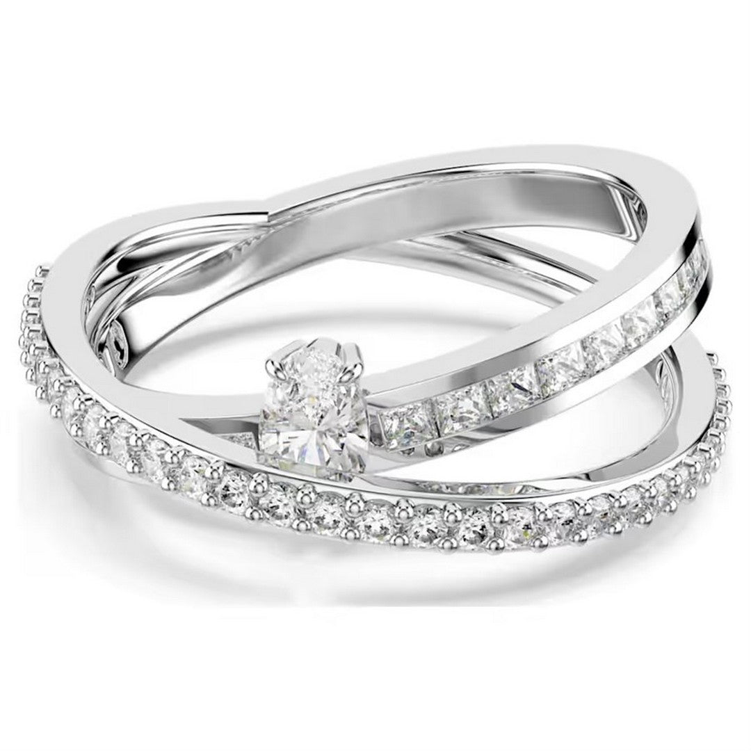 Swarovski Anello Donna Hyperbola Taglio misto, Bianco, Placcato rodio - 5691231