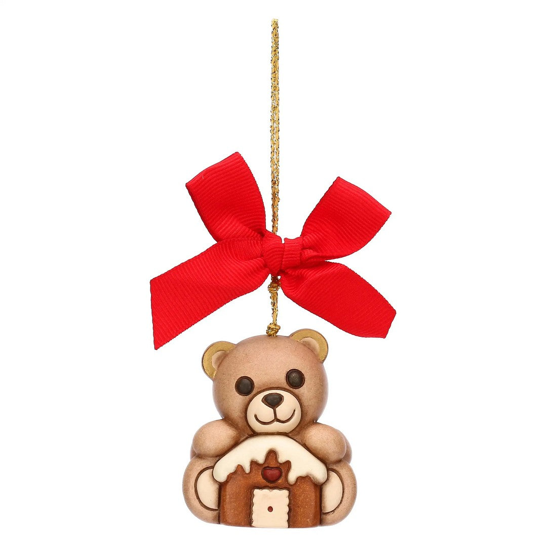 Thun Addobbo natalizio Teddy con casetta in ceramica, piccolo - T10399254A82