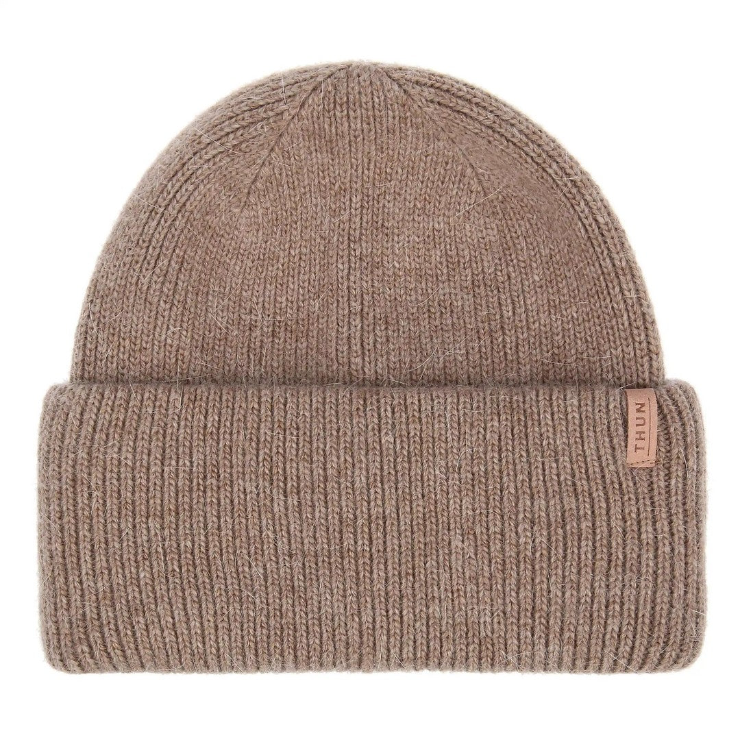 Thun Berretto a coste in misto lana, taupe - T10728641P00