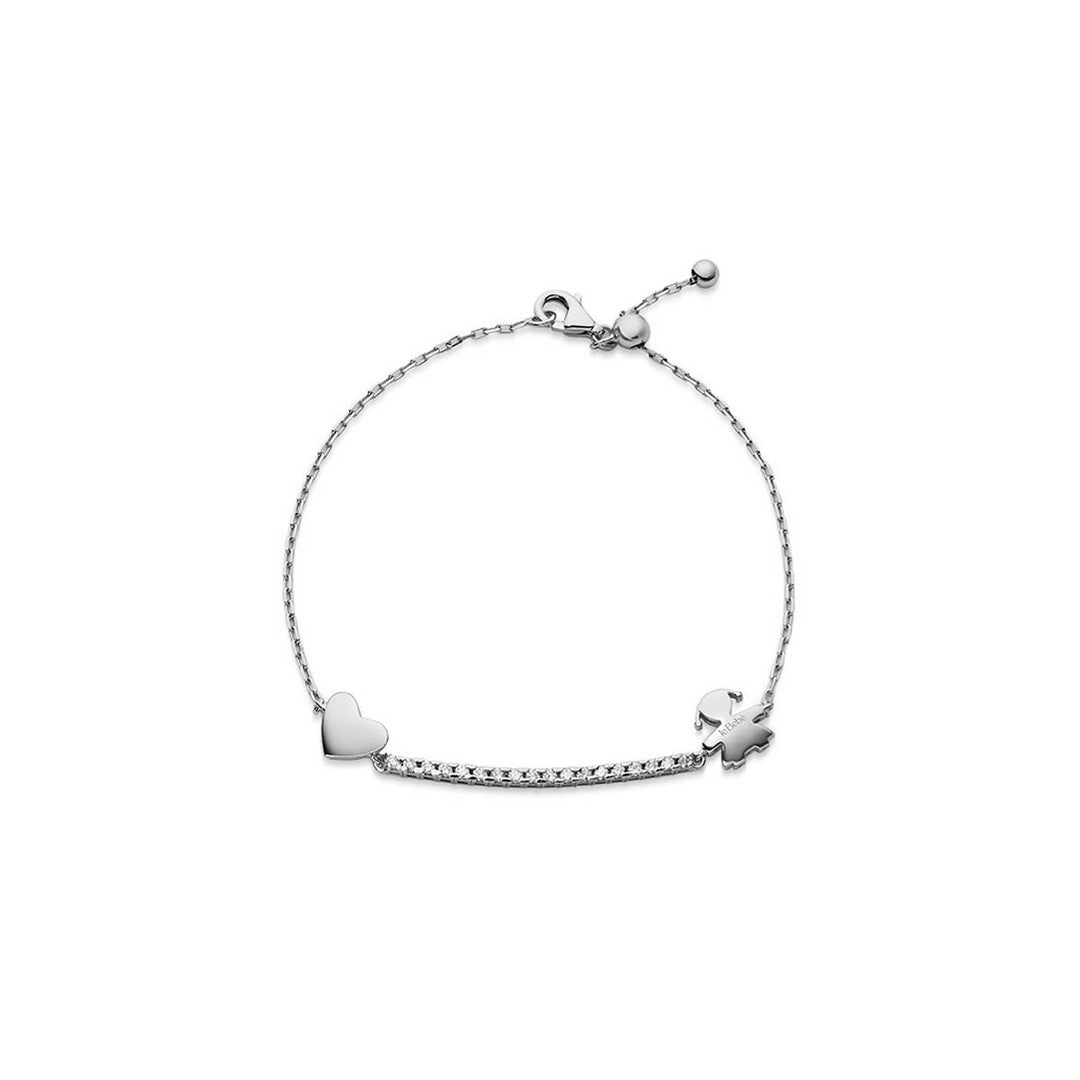 Bracciale LeBebè tennis I Tesorini con sagoma bimba e cuore - LBB961