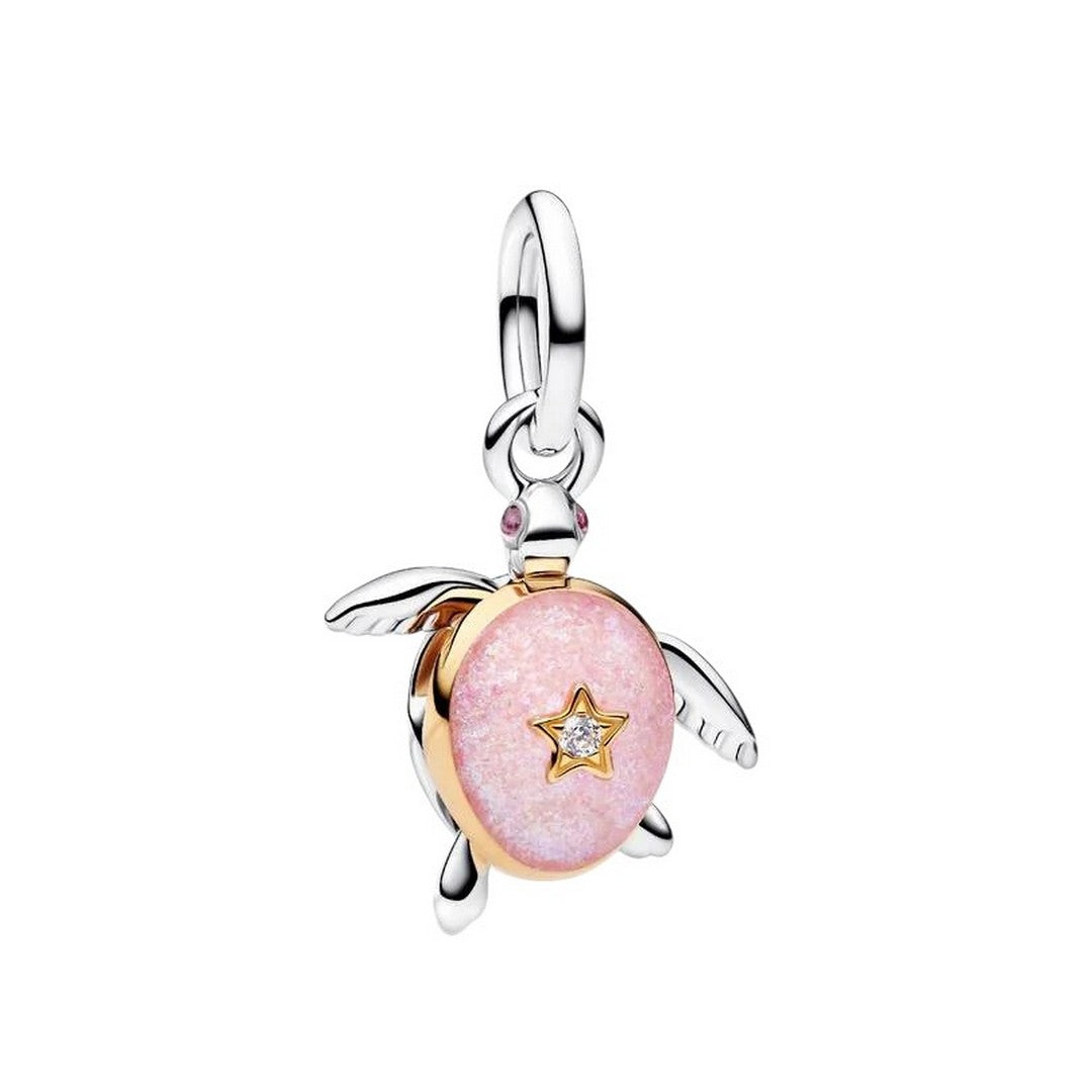 PANDORA Charms Pendente Tartaruga Marina Rosa con diamante creato in laboratorio - 764432C01