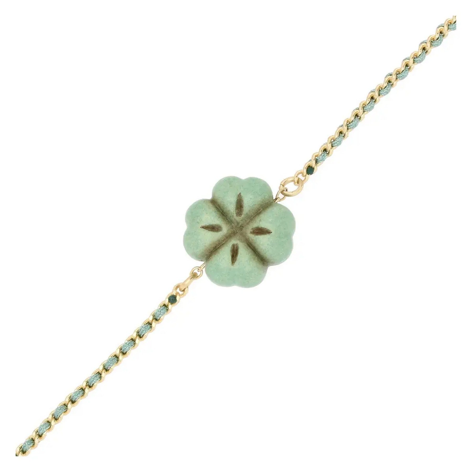 Thun Bracciale catena e tessuto con quadrifoglio - T11761216P00