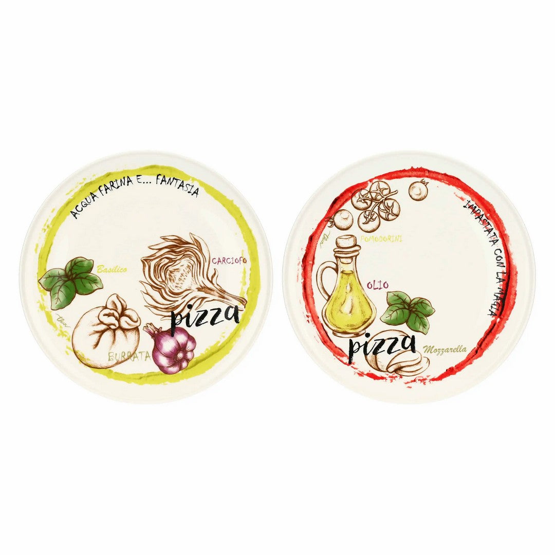 Thun Set 2 piatti pizza Acqua e Farina, rosso e giallo - T11468089P00