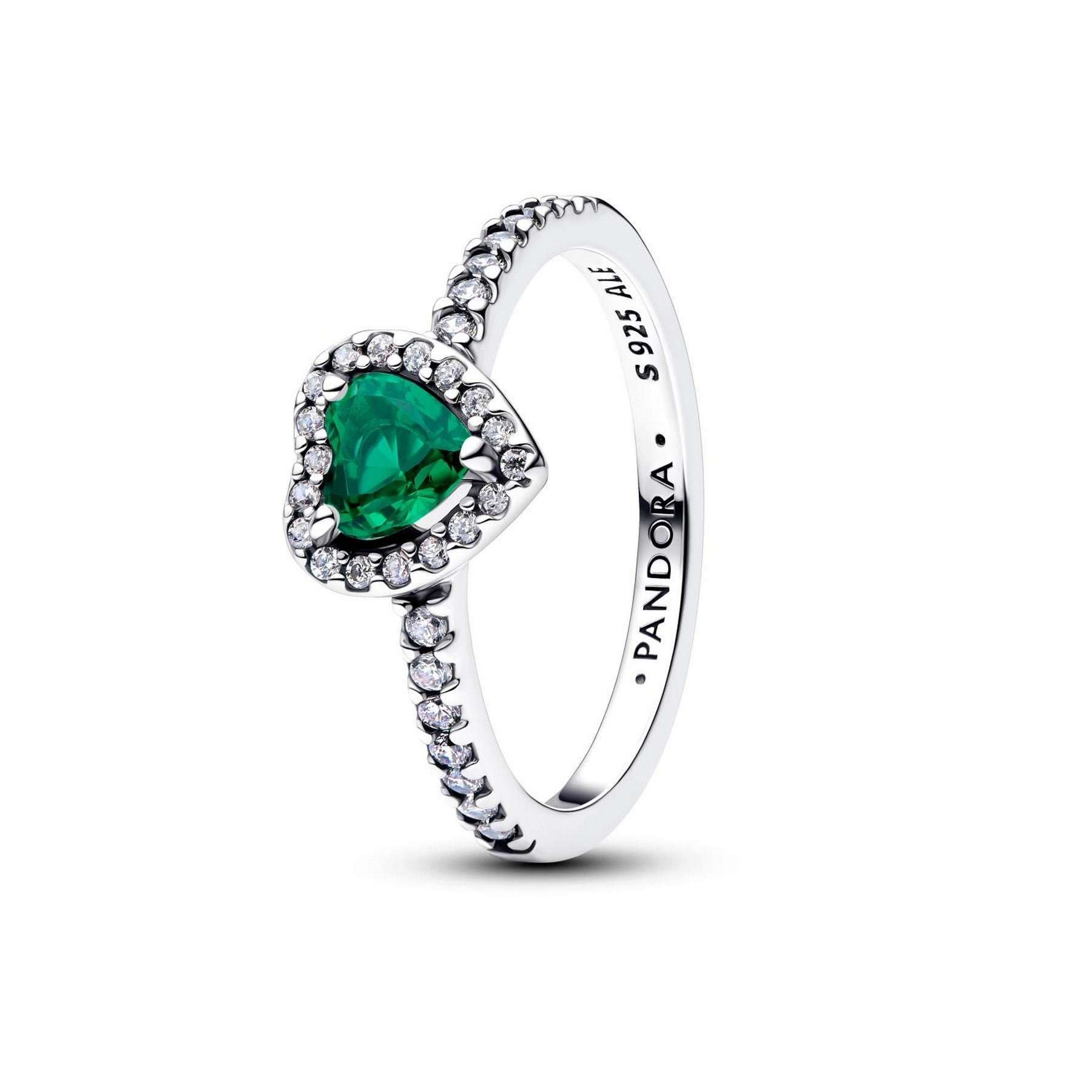 Pandora Moments Anello Donna Cuore in Rilievo Verde Scuro - 198421C07