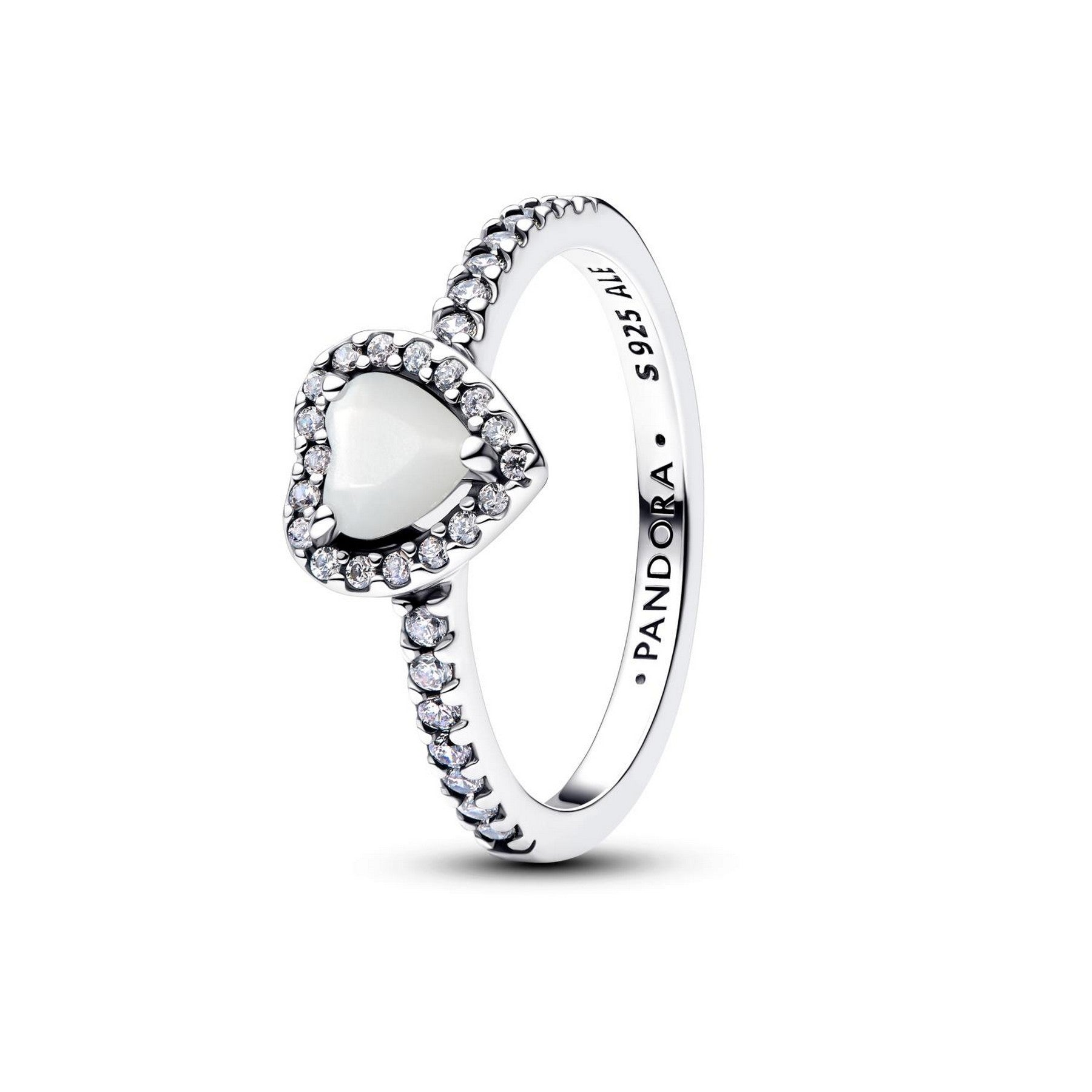 Pandora Moments Anello Donna Cuore in Rilievo Bianco - 198421C11