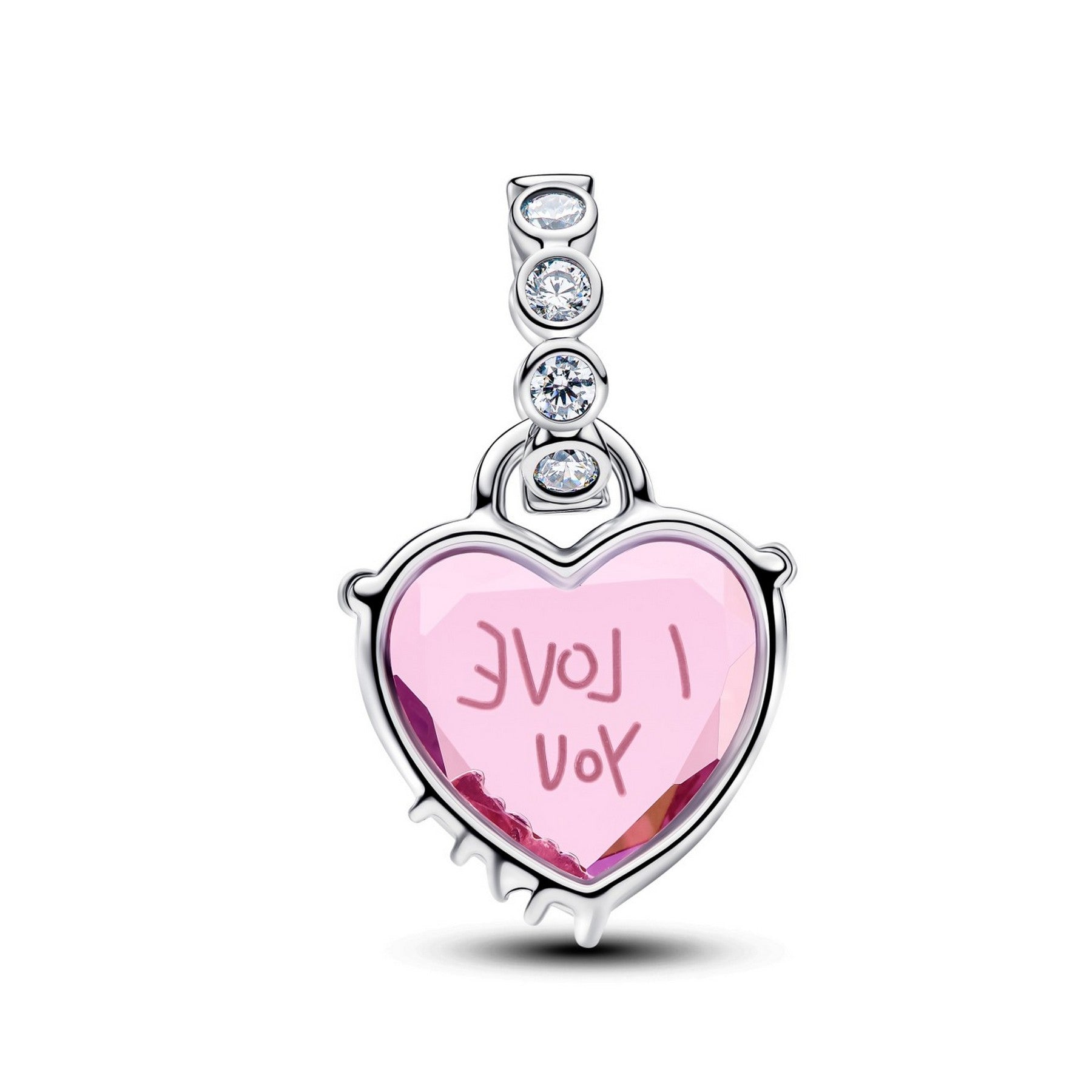 Pandora Moments Charm Donna Pendente Cuore Rosa Ti Voglio Bene Mamma - 794464C01