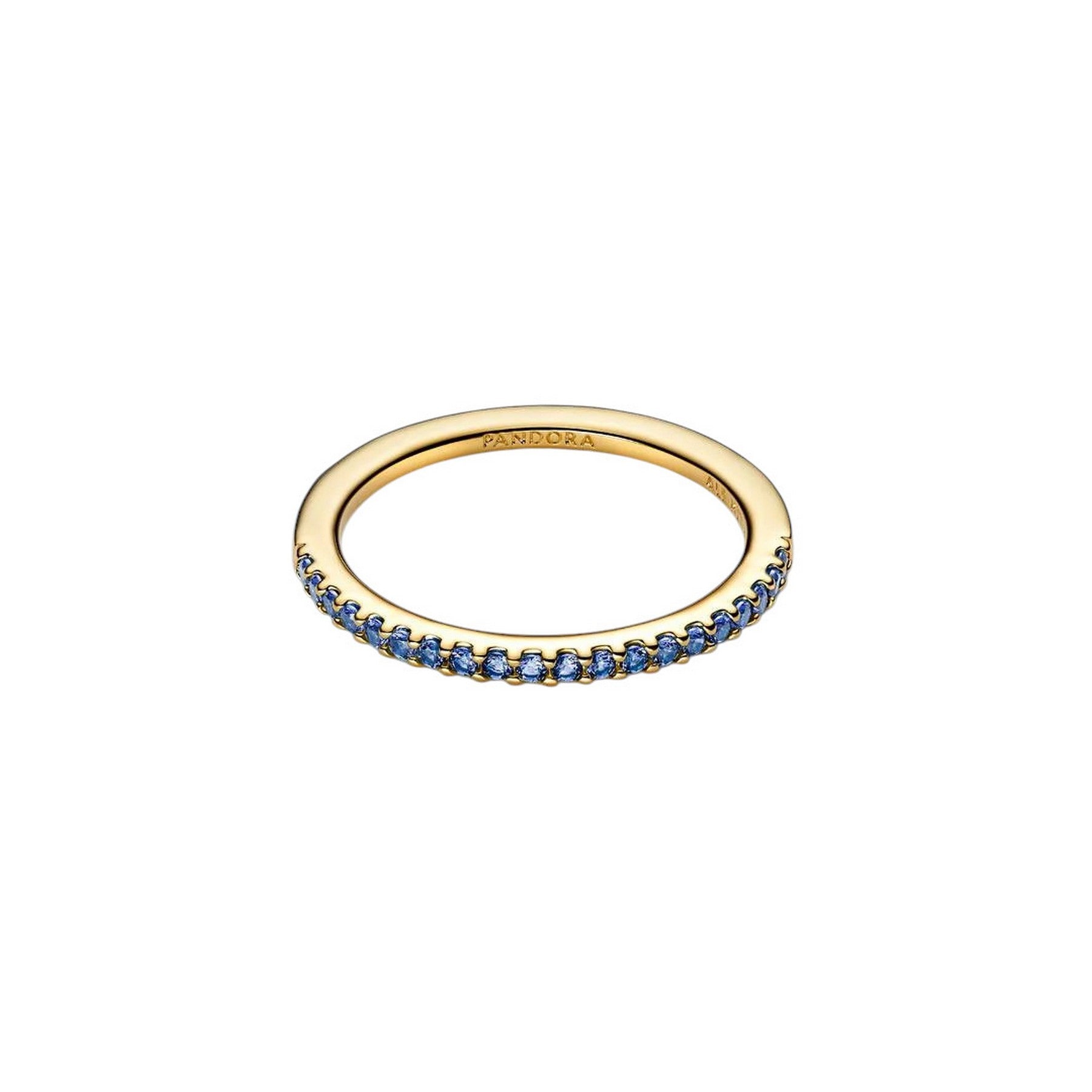 PANDORA Anello Fascia Sottile Blu Pavé - 162999C02