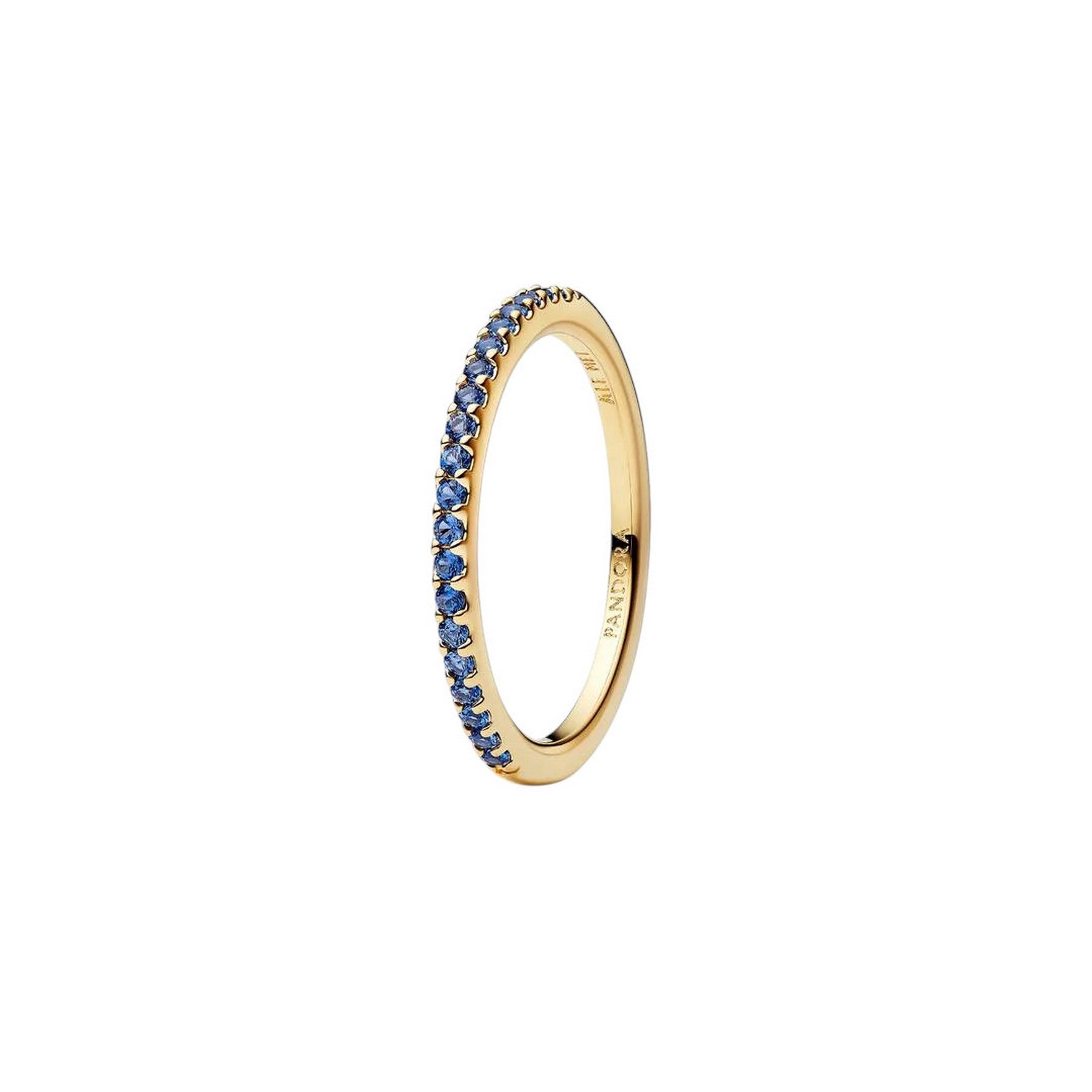 PANDORA Anello Fascia Sottile Blu Pavé - 162999C02