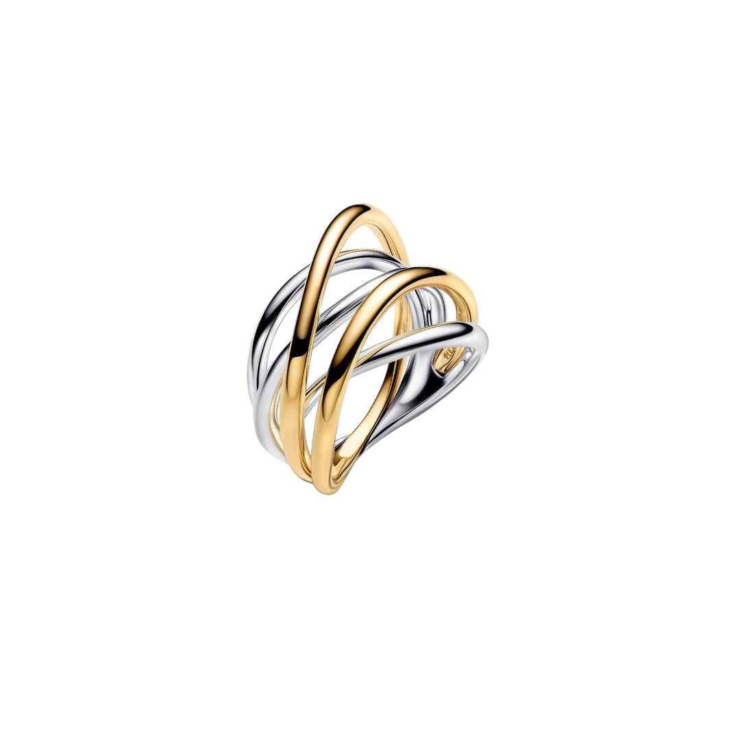 PANDORA Anello Linee Intrecciate Bicolore - 164673C00
