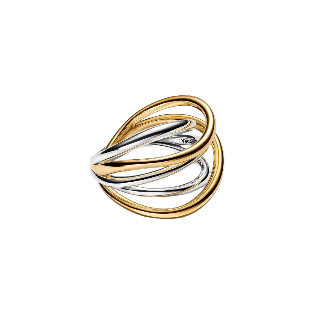 PANDORA Anello Linee Intrecciate Bicolore - 164673C00