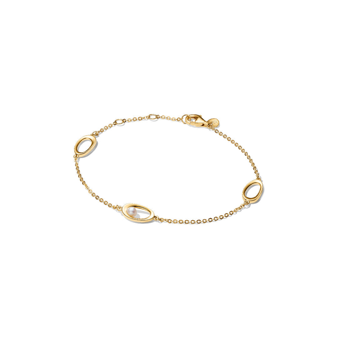 PANDORABracciale Ovali Linea Sinuosa e Perla D'Acqua Dolce Coltivata - 564677C01