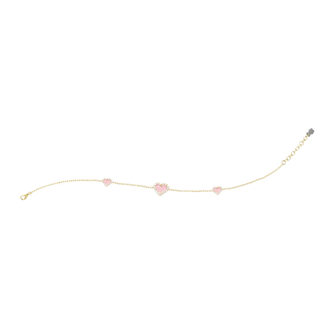 Bracciale Bambina Cuori Rosa Argento Nanan - NAN0470