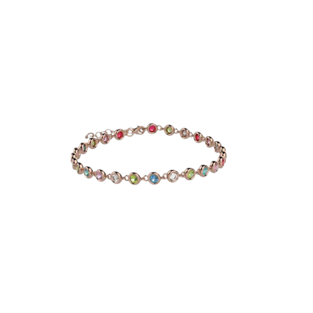 Bracciale Tennis in Argento 925 con pietre colorate - NAN0525