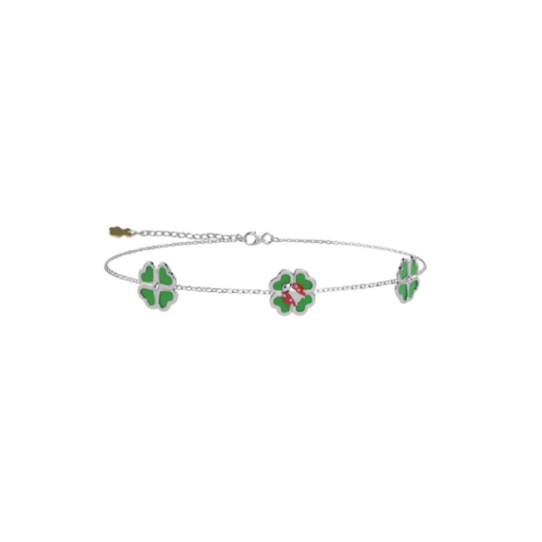 Bracciale Nanán Bijou baby quadrifoglio e coccinella - NAN0596