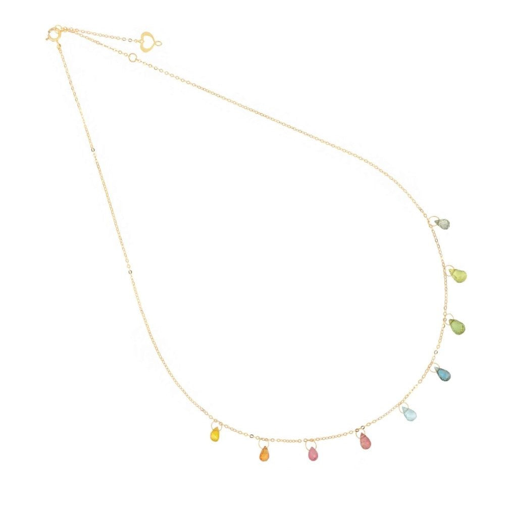 Girocollo Donna Maman et Sophie 18KT Drops Nove Gocce MULTICOLOR - gcdrpmx