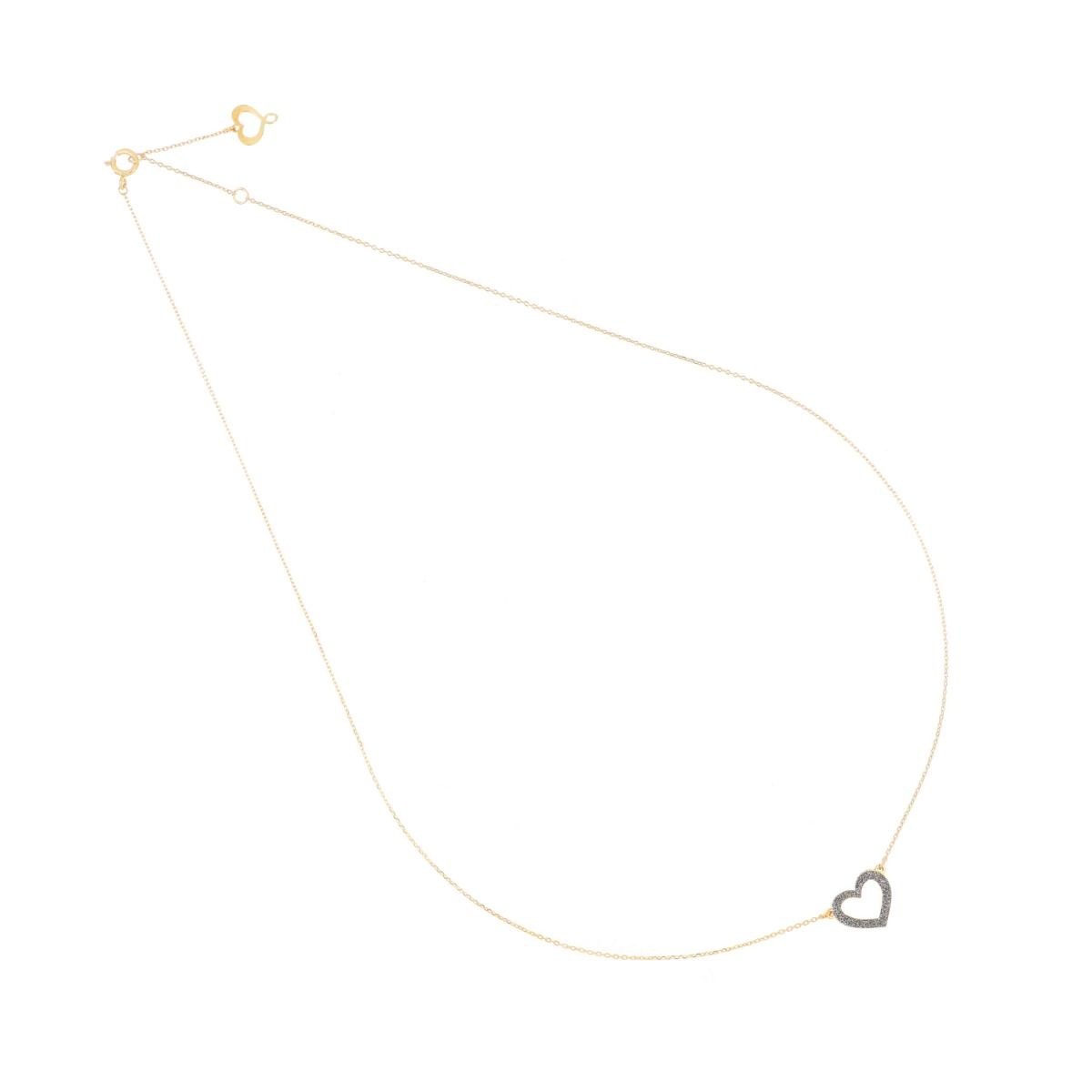 Girocollo Donna Mamn et Sophie 18KT Cuore Trafrato Polvere Cromo - gcsso2trk