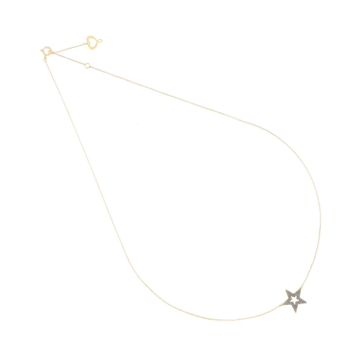 Girocollo Donna Maman et Sophie 18KT Stella Traforata Polvere Cromo - gcsso3trk
