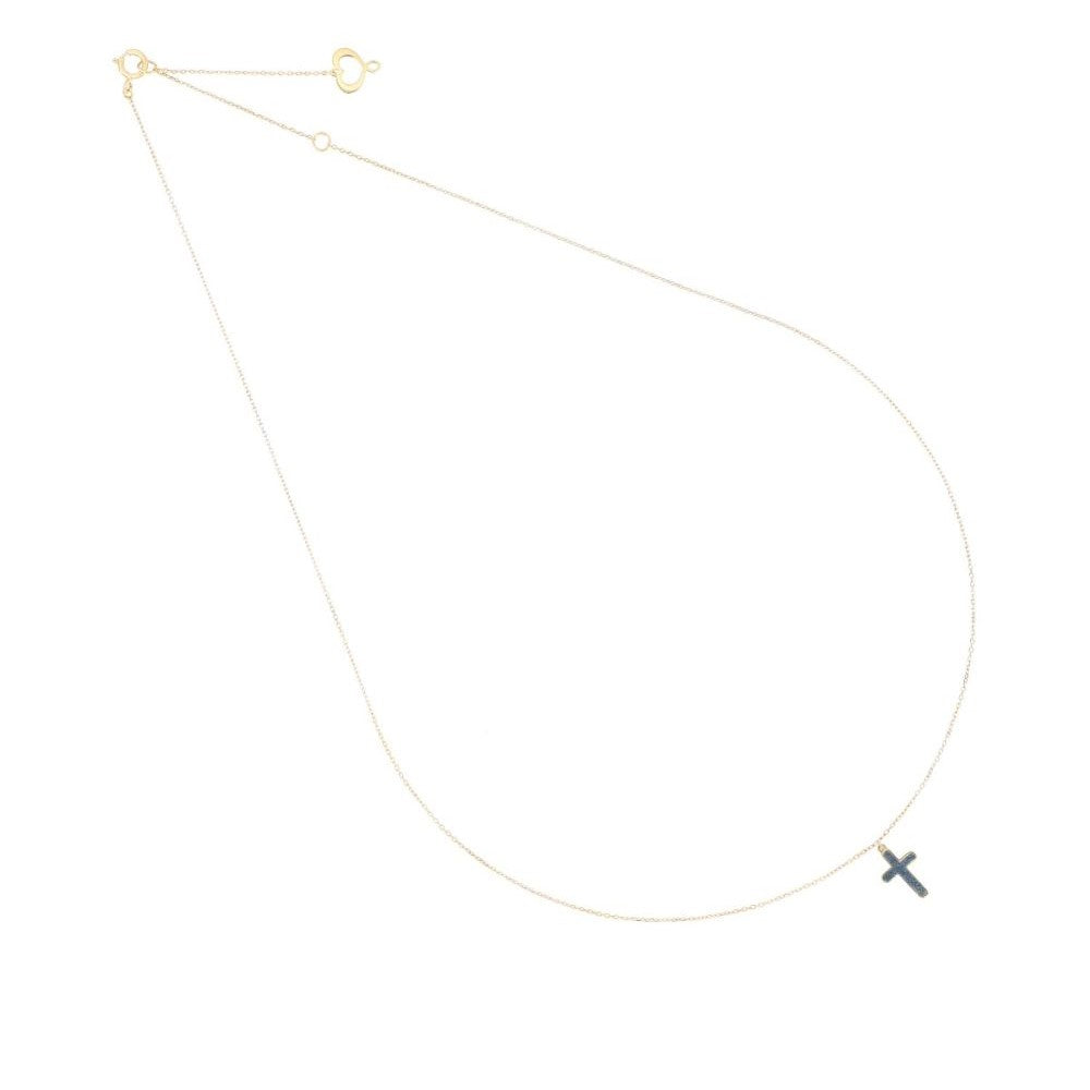 Girocollo Donna Mamn et Sophie 18KT Croce Polvere Blu - gcssocr6