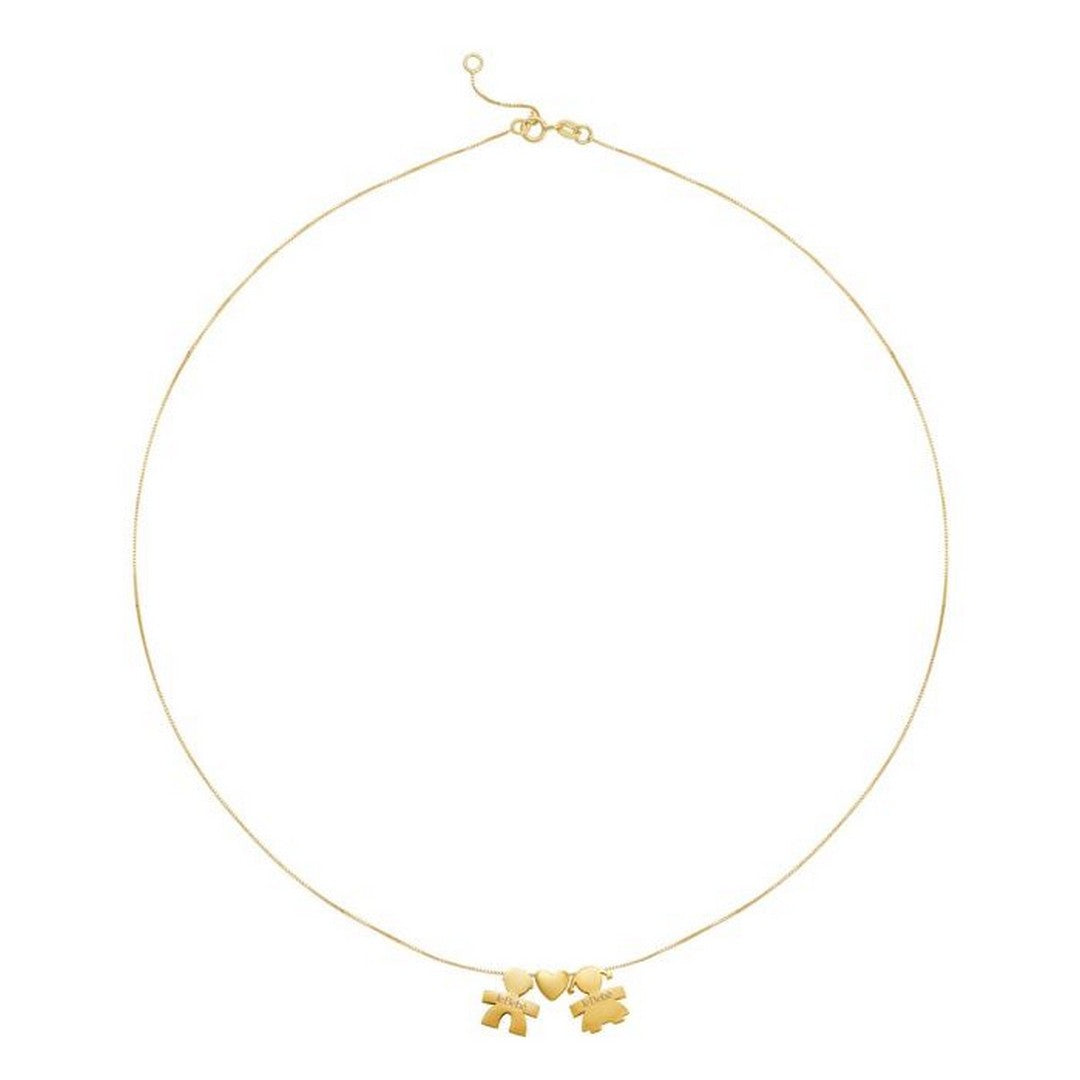 Collana LeBebè I Tesorini con sagoma bimbo, cuore e bimba in oro giallo - LBB918/MF