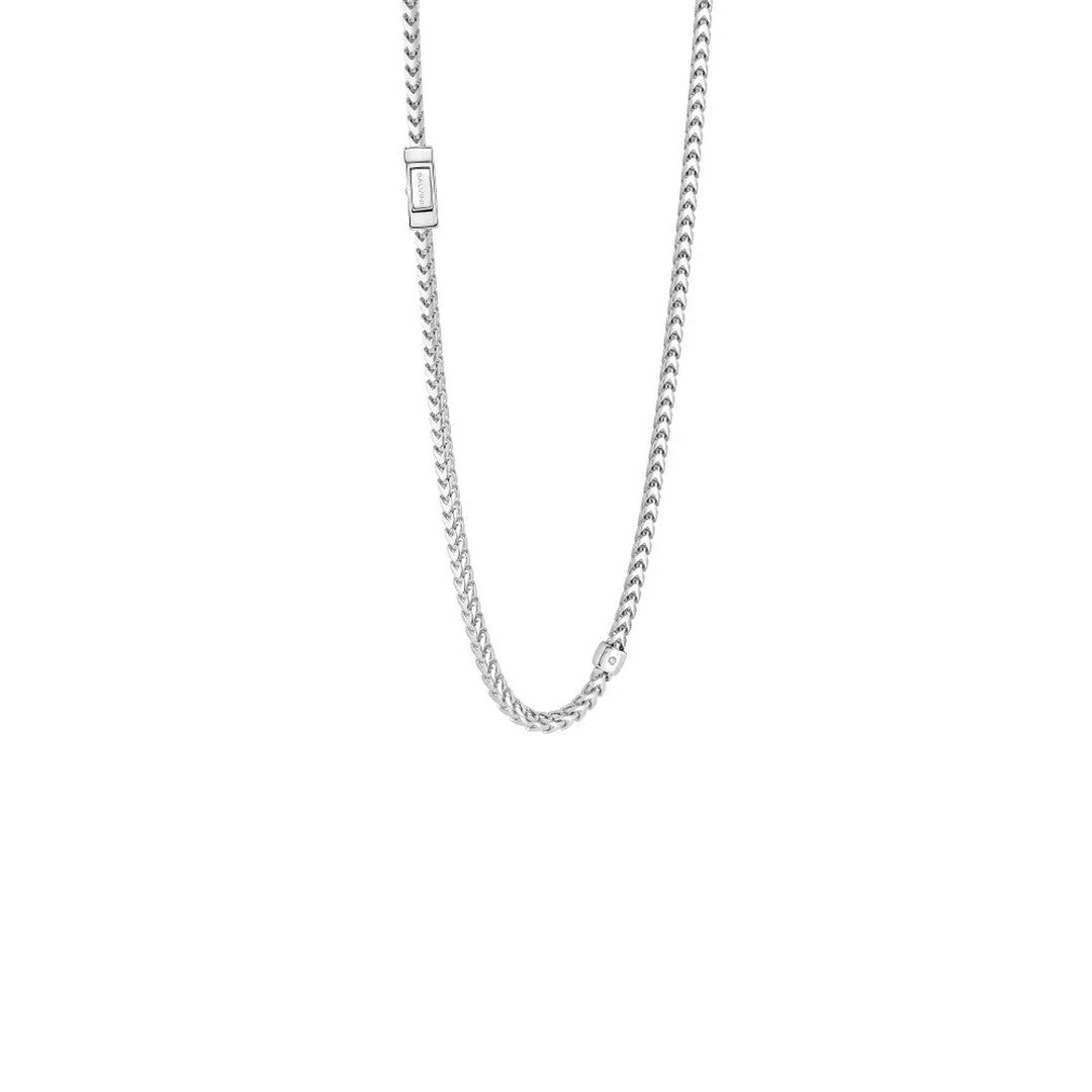 Salvini Collana equilibrio in argento con diamante, maglia spigata squadrata - 50 cm- 20114521