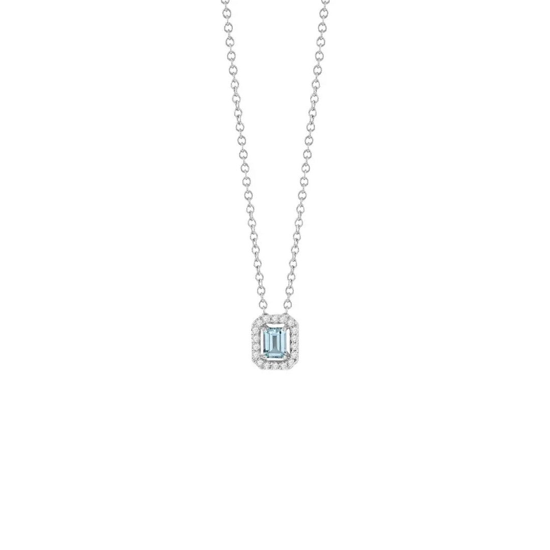 Salvini Collana Donna Dora in oro bianco con diamanti e acquamarina - 20114530