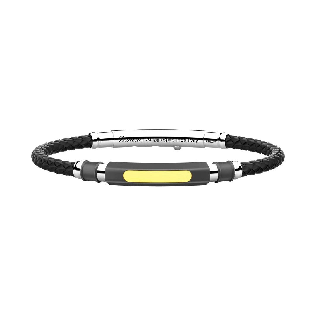 Bracciale Uomo Zancan in titanio argento oro giallo e silicone - ETB145G
