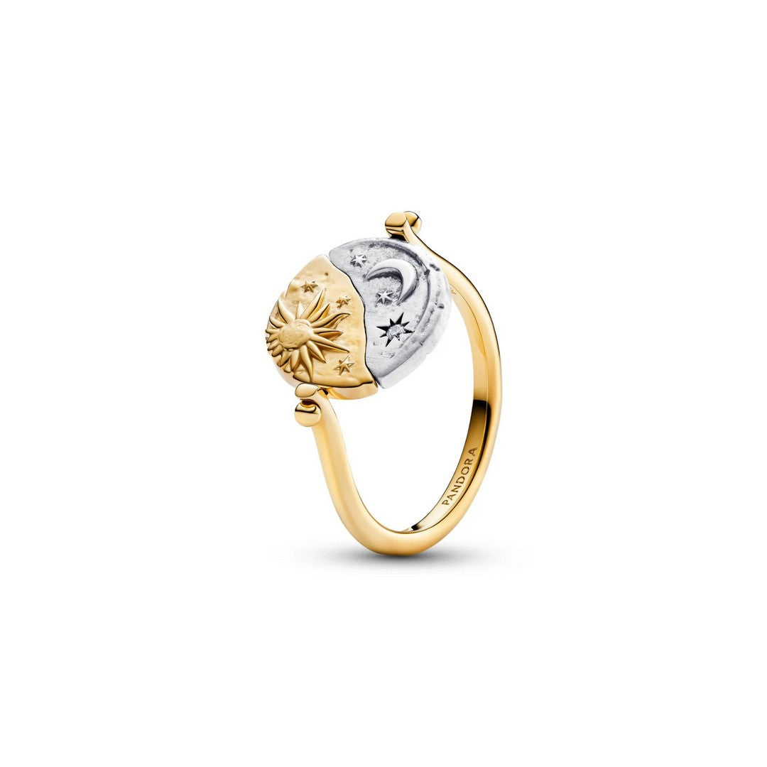 Pandora Anello Anello Medallion Sole e Luna "Per Aspera Ad Astra" Reversibile - 164810C01