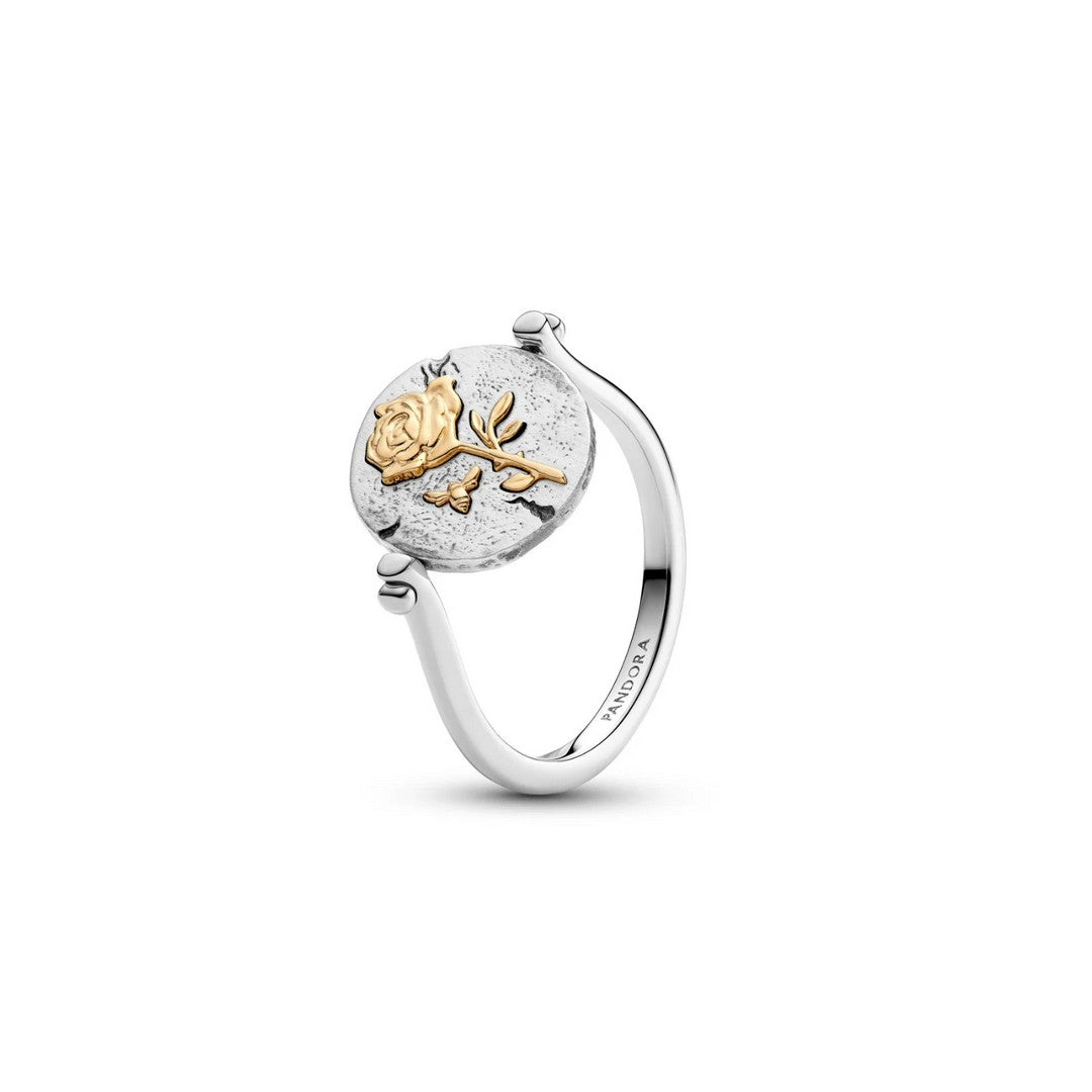 Pandora Anello Anello Medallion Rosa "Rosa Inter Spinas Crescit" Reversibile - 164811C00