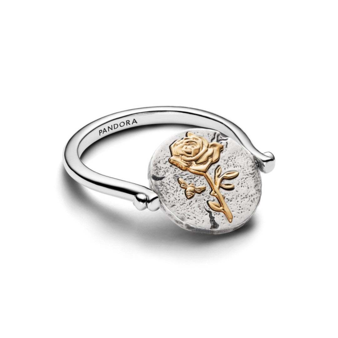 Pandora Anello Anello Medallion Rosa "Rosa Inter Spinas Crescit" Reversibile - 164811C00