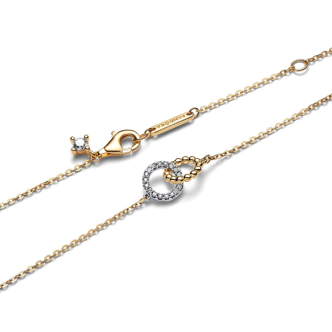 Pandora Collana Cerchi Intrecciati Sfere e Pavé - 364825C01