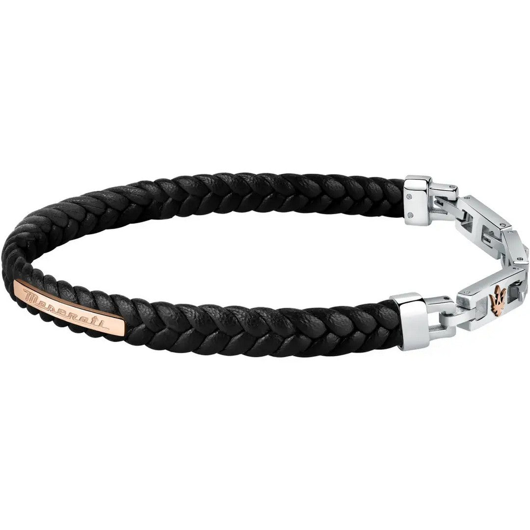 Bracciale Uomo Maserati J Br.Rg&Bk Recy.Leather - JM222AVE01 - Gioielleria De Patto
