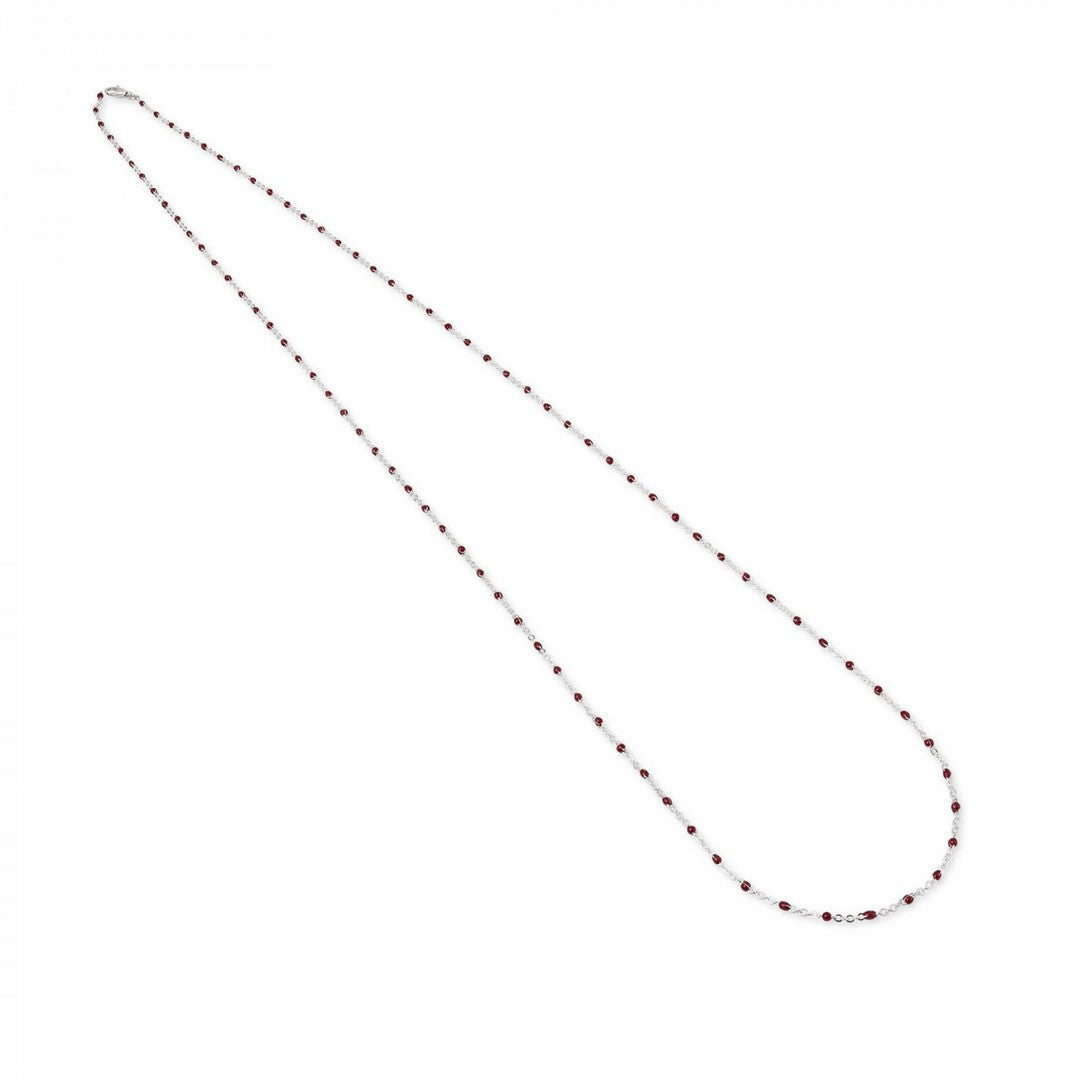 Collana Donna Gerardo Sacco Smalti Rosa e Argento cm 85 - 29001ra - Gioielleria De Patto