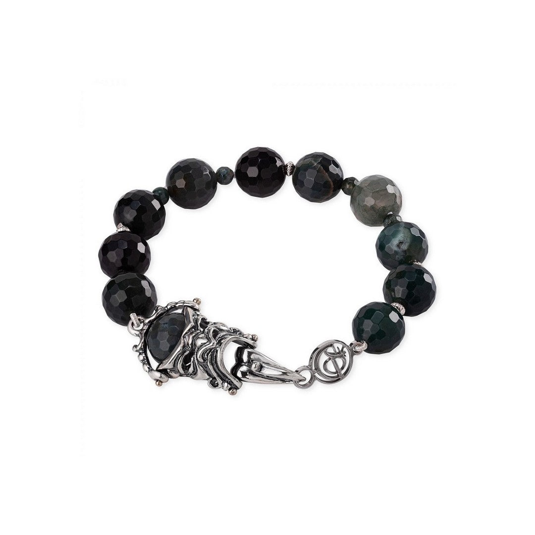 Bracciale Donna Gerardo Sacco maschere e agate sfaccettate verdi - 28025ve - Gioielleria De Patto