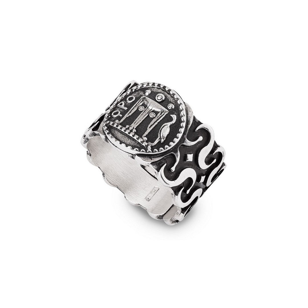Anello Donna Gerardo Sacco con Moneta fascione con greca a due file - 32371 - Gioielleria De Patto