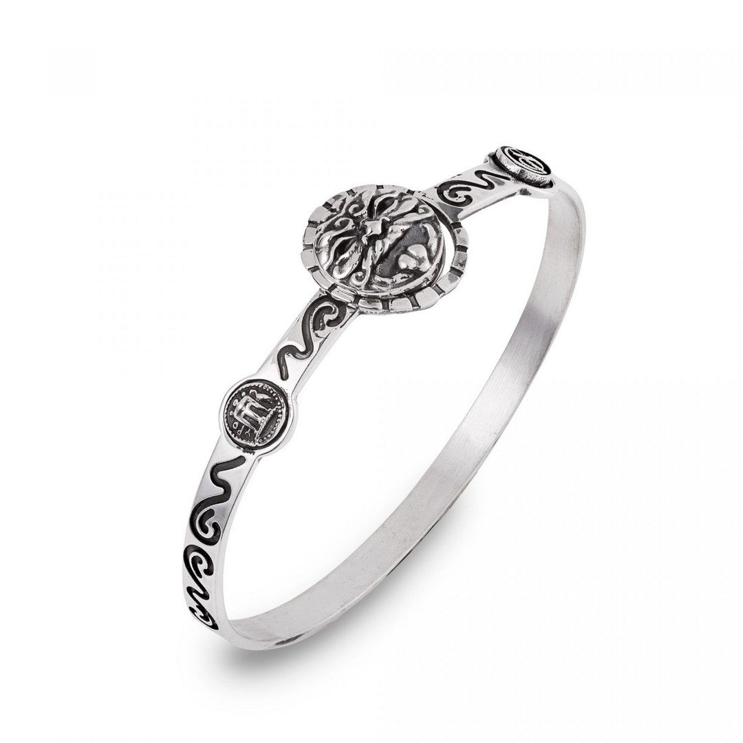 Bracciale Donna Gearado Sacco rigido a scatto con maschera greca e logo - 32366 - Gioielleria De Patto