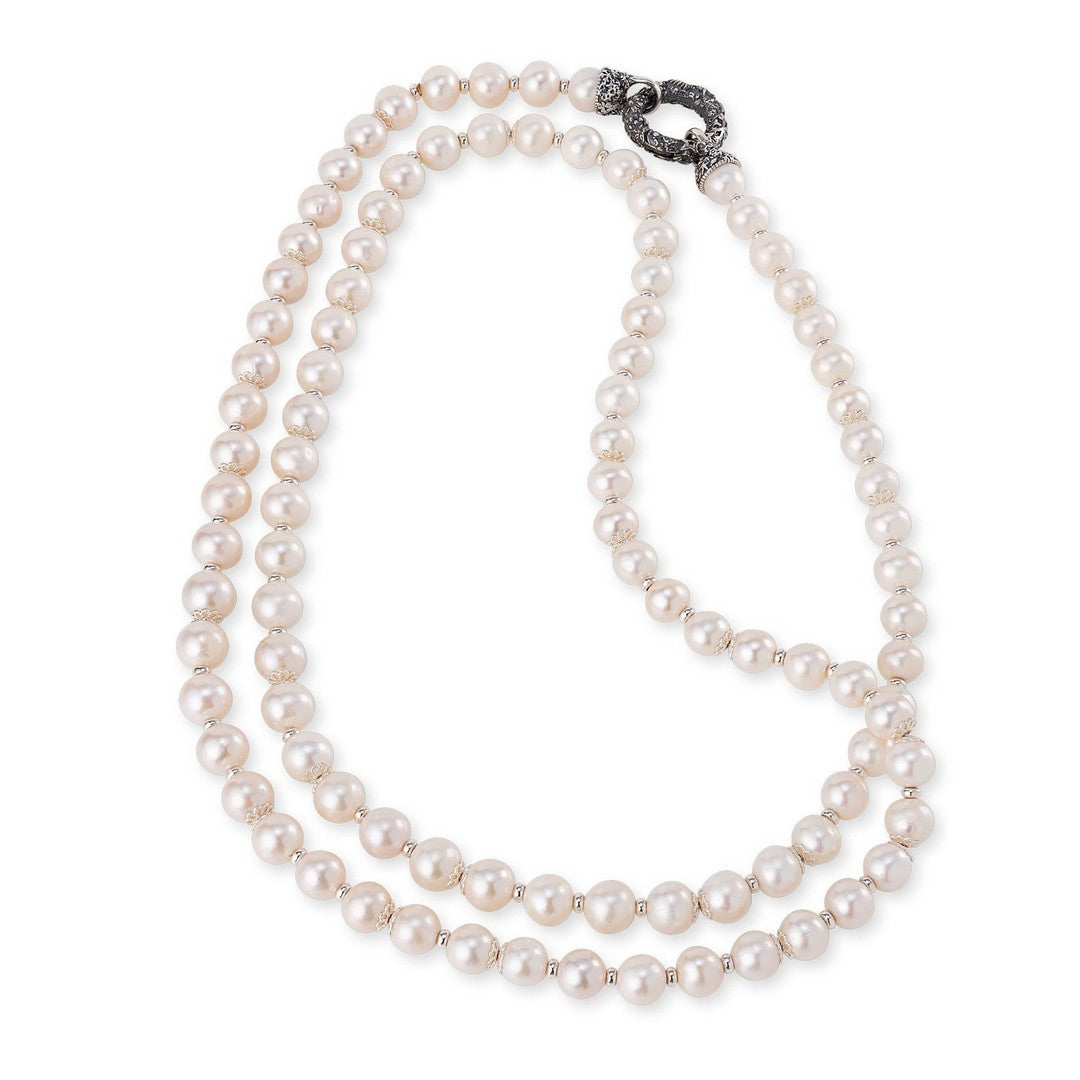 Collana Donna Gerardo Sacco Con Chiusura in Argento e Perle Chanel - 27867 - Gioielleria De Patto