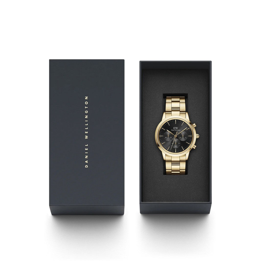 Orologio Uomo Daniel Wellington Iconic Chronograph Link Onyx G - DW00100641 - Gioielleria De Patto