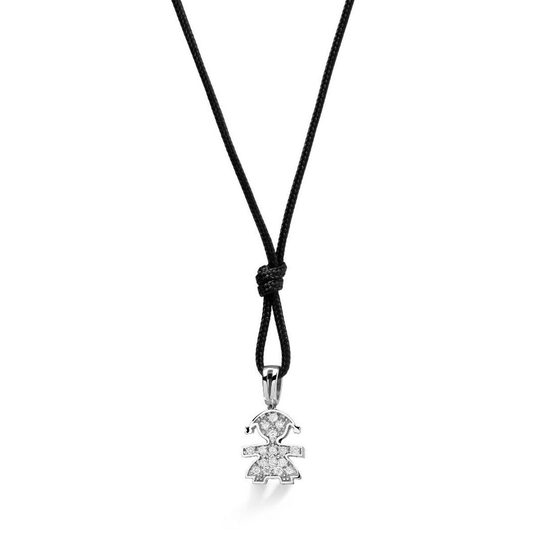 Ciondolo Donna leBebè I Pavé Micro Bimba Oro Bianco e Diamanti - LBB543/F - Gioielleria De Patto