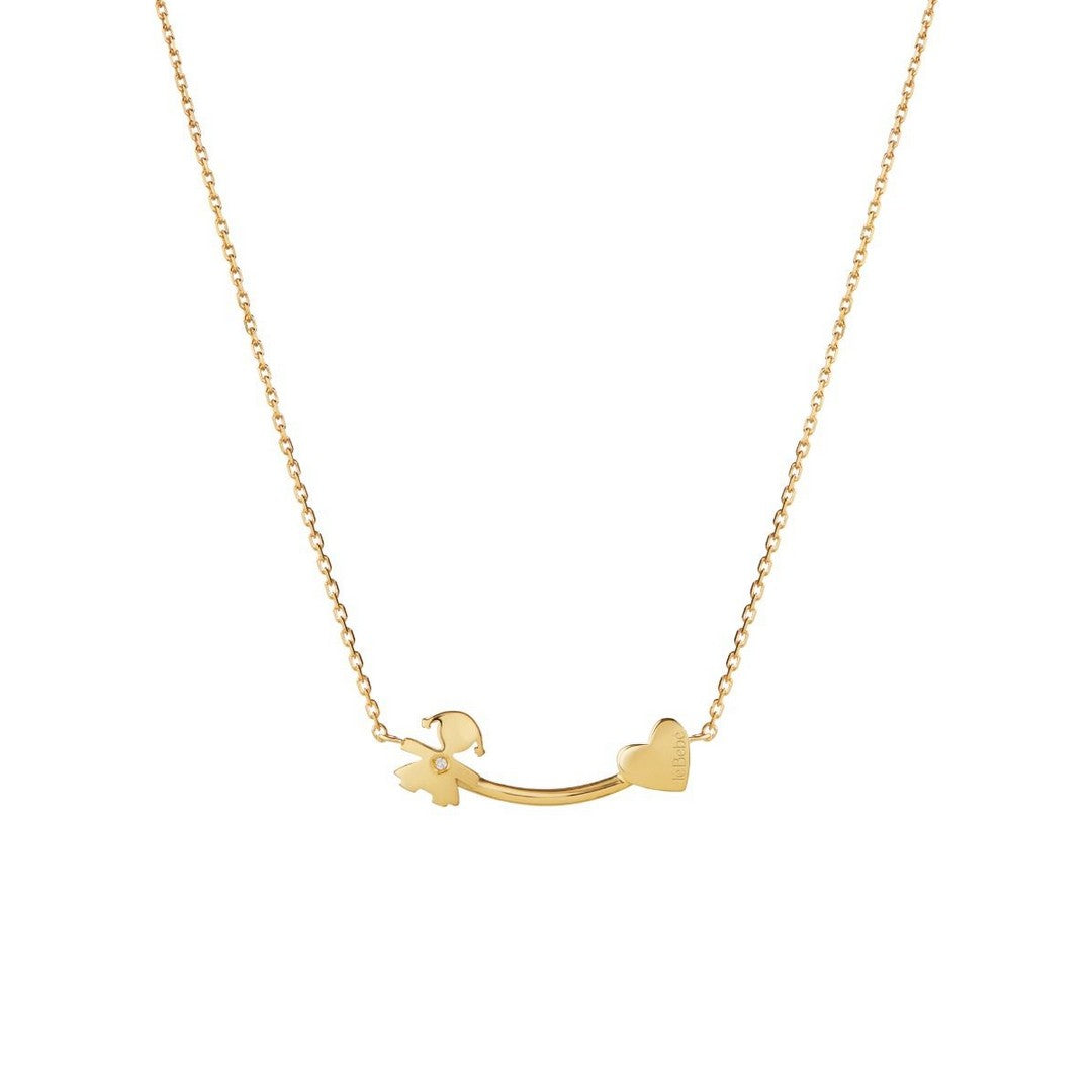 Collana Donna leBebè Les Petits Collana Bimba e Cuore Oro Giallo e Diamante - LBB731 - Gioielleria De Patto