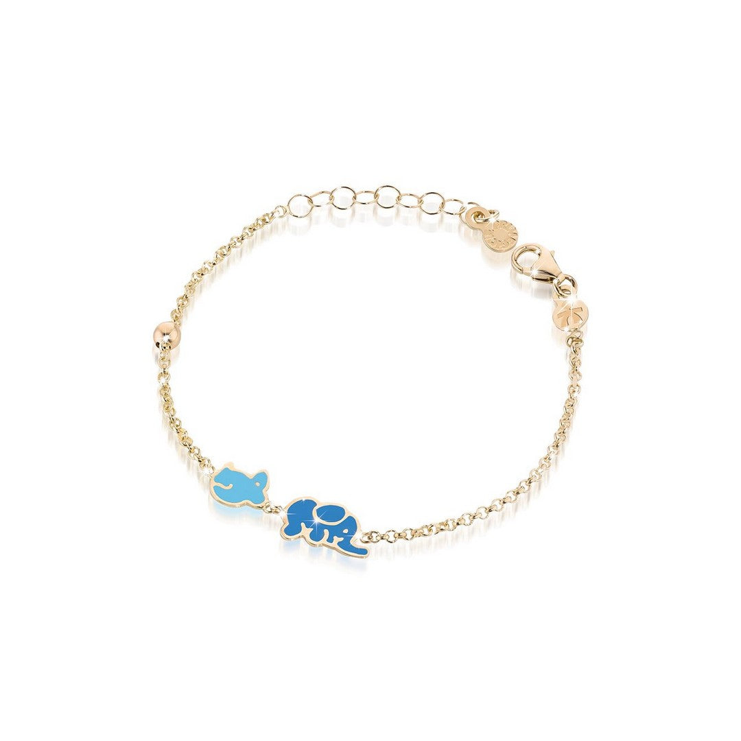 Bracciale LeBebè Fortuna con topolino e elefante in oro giallo - PMG034