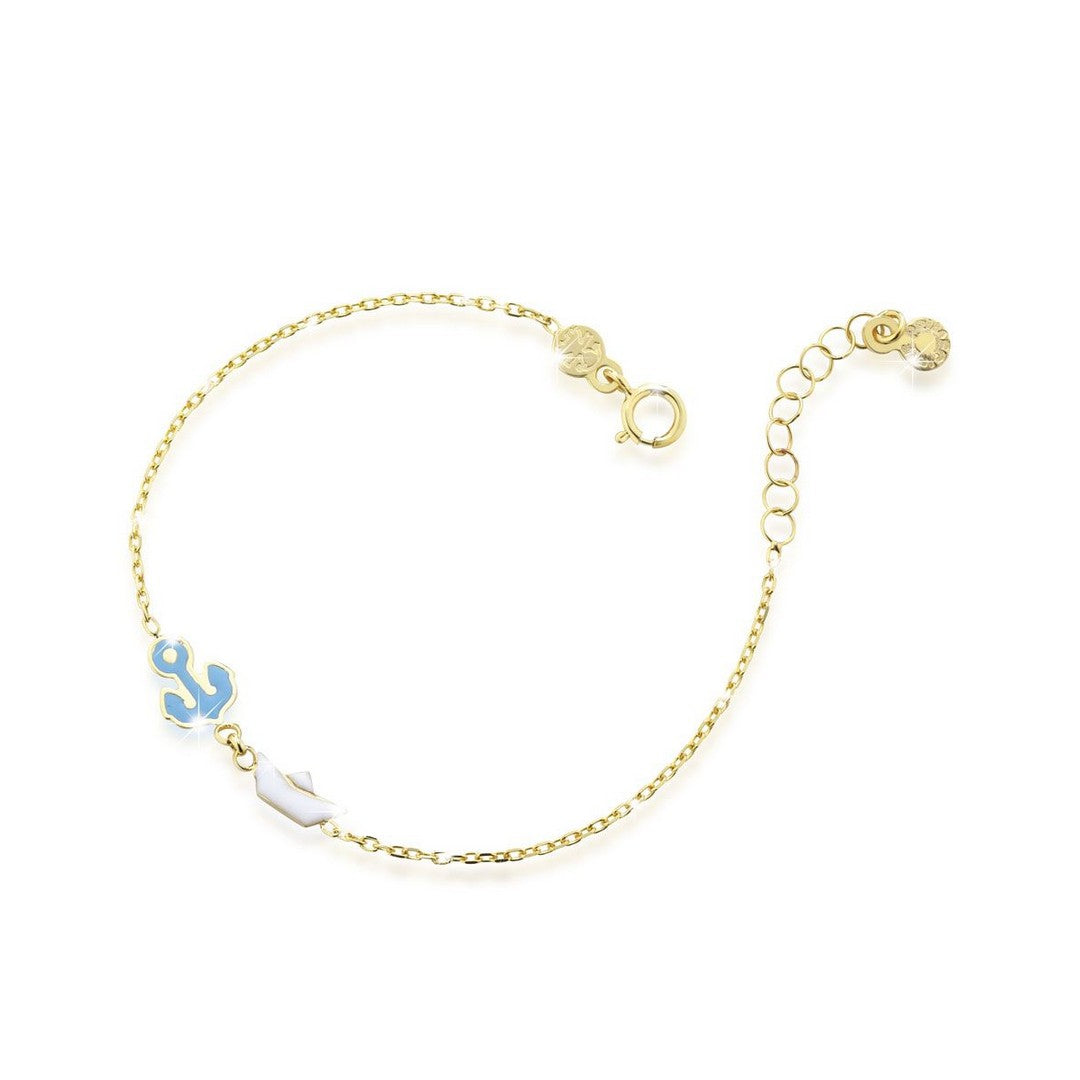 Bracciale LeBebè Toys con Ancora e barchetta in oro giallo - PMG075