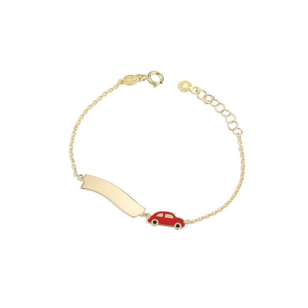 Bracciale LeBebè Toys con macchinina e targhetta nuvola in oro giallo - PMG141