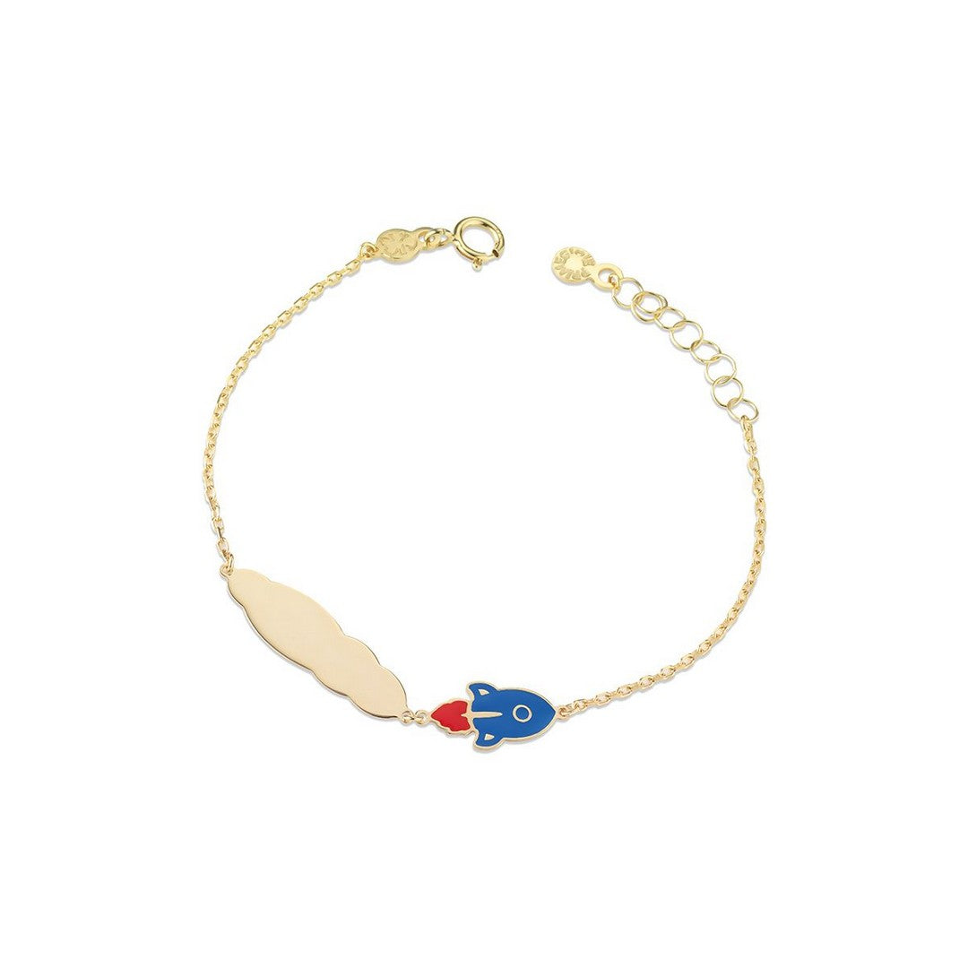 Bracciale Donna LeBebè Toys con razzo e targhetta nuvola in oro giallo - PMG142
