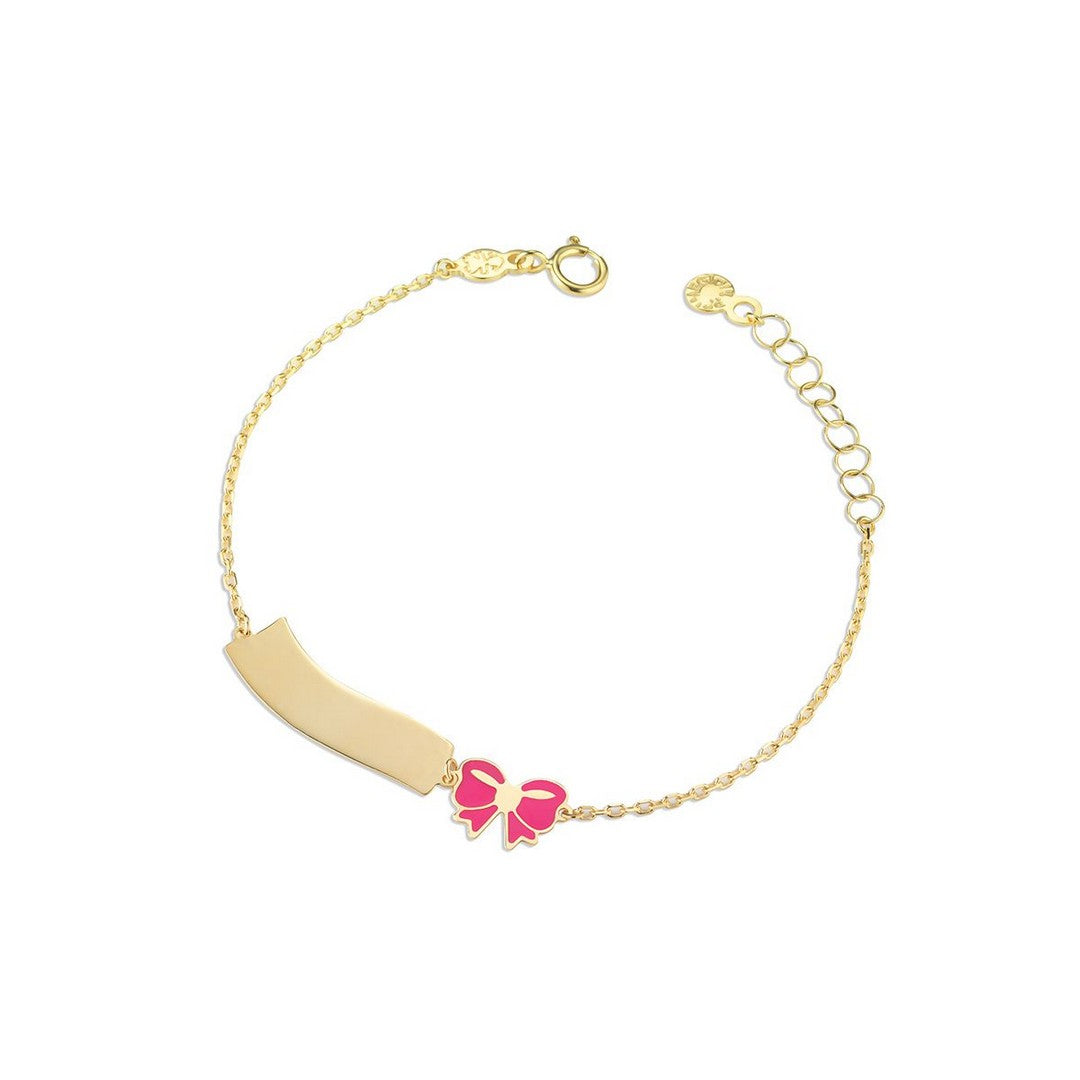 Bracciale LeBebè Toys con fiocco e targhetta nuvola in oro giallo - PMG144