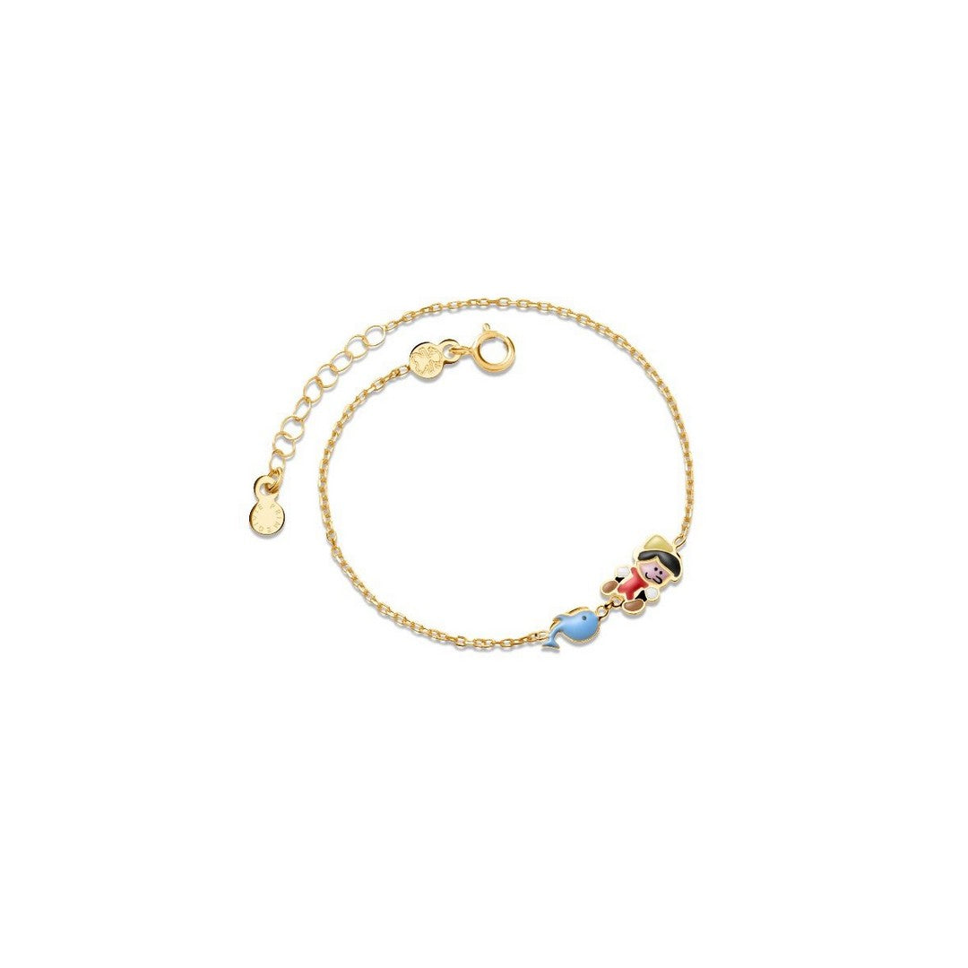 Bracciale LeBebè Fiabe ispirato a Pinocchio in oro giallo - PMG097