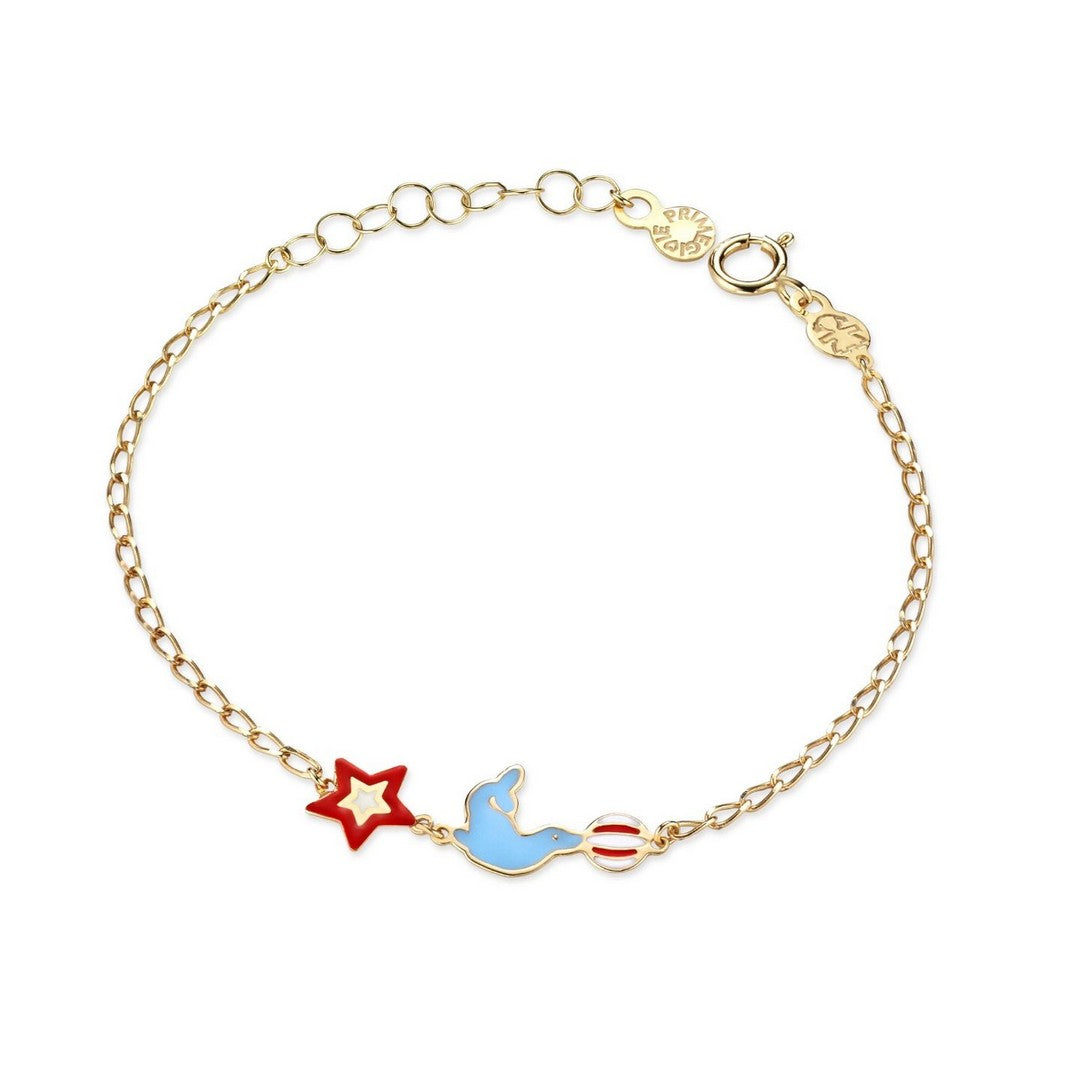 Bracciale Donna leBebè Circo Oro Giallo Foca e Stellina Smaltati - PMG165 - Gioielleria De Patto