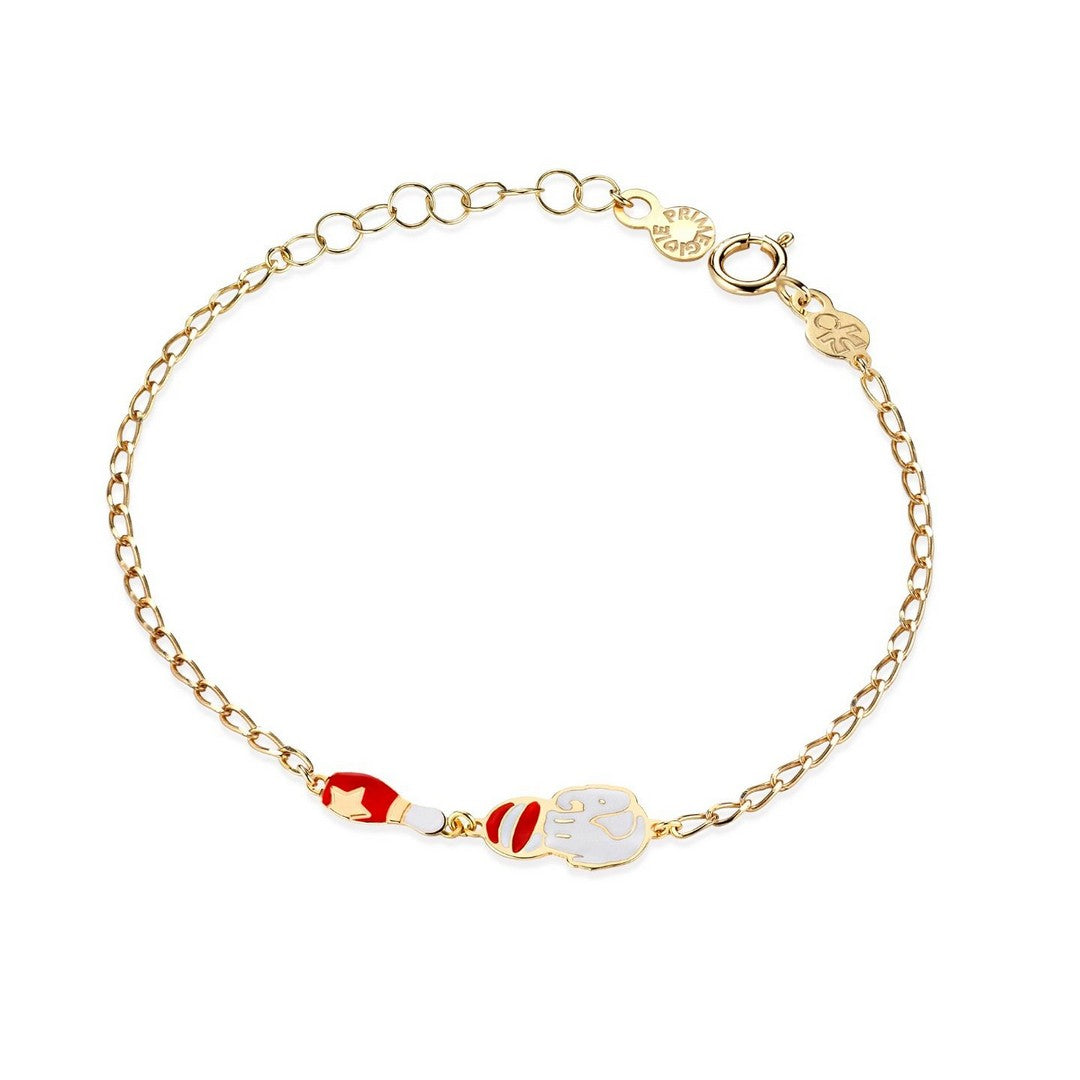 Bracciale Donna leBebè Circo Oro Giallo Elefantino e Birillo Smaltati - PMG166 - Gioielleria De Patto