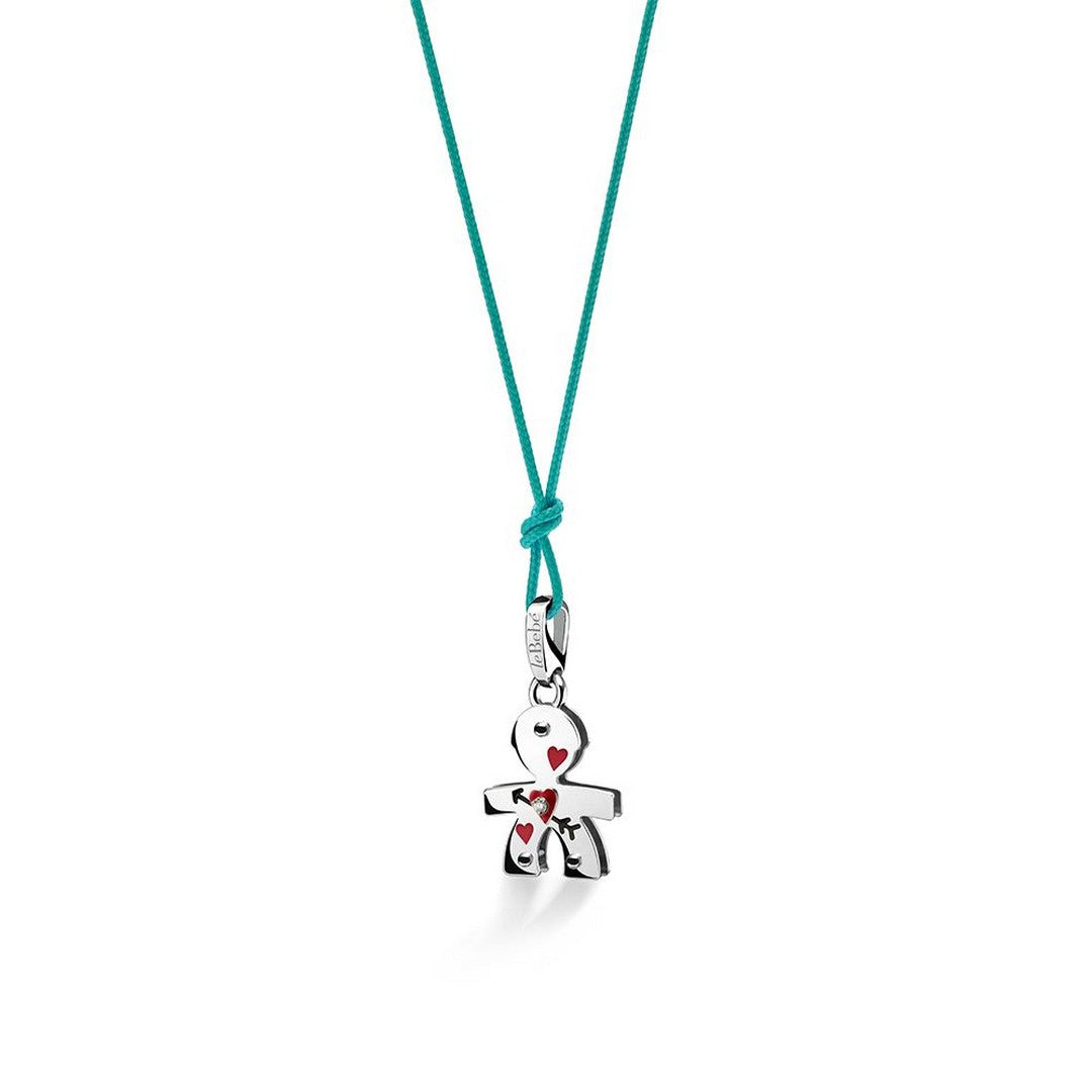 Ciondolo Donna leBebè Lovely Bimbo con Cuore e Freccia Smaltati e Diamantino - LBB582 - Gioielleria De Patto