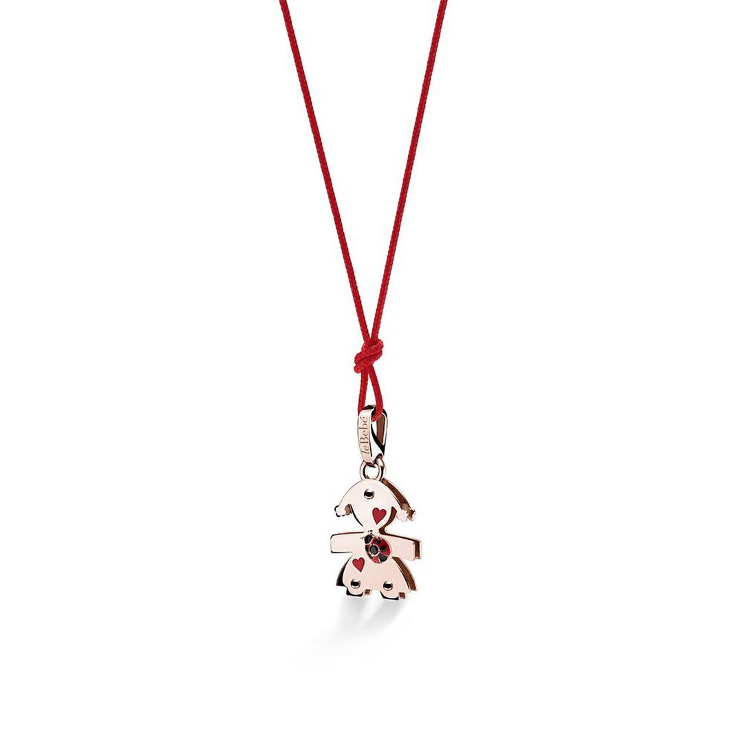 Ciondolo Donna leBebè Lovely Bimba con Coccinella Smaltata e Spinello - LBB585 - Gioielleria De Patto