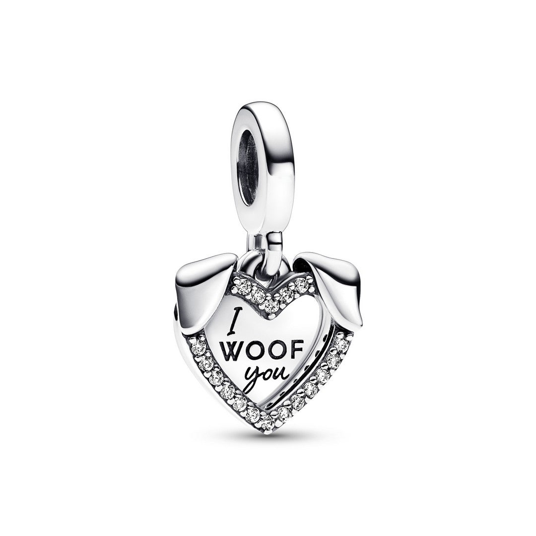 Charm Donna Pandora Pendente Amico a 4 Zampe "I Woof You" - 792647C01 - Gioielleria De Patto